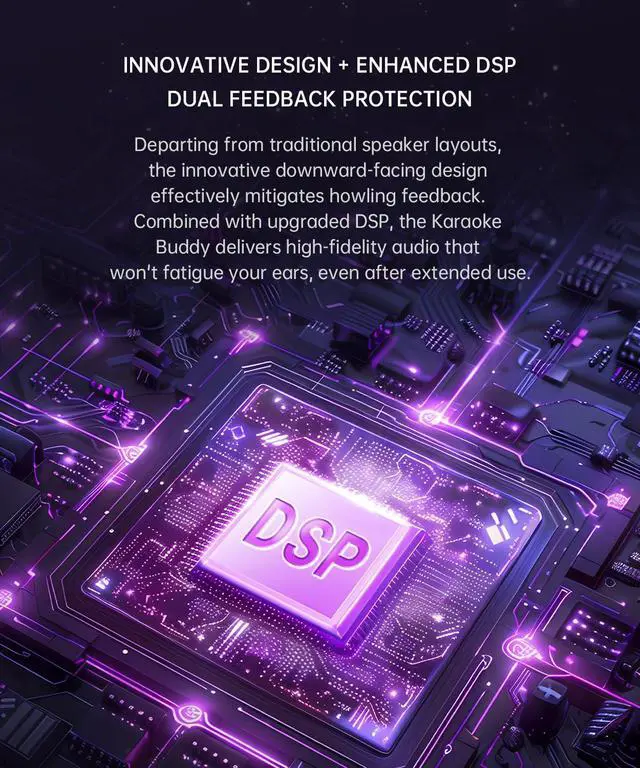 Alt view image 4 of 7 - TAKSTAR Bluetooth Microphone with OTG & TF Card, Wireless Mic & Voice Amplifier, 15W Handheld Karaoke Mic with Speaker, Noise Cancelling, 7 Sound Effects, for Singing Party Teaching Travel Speaking