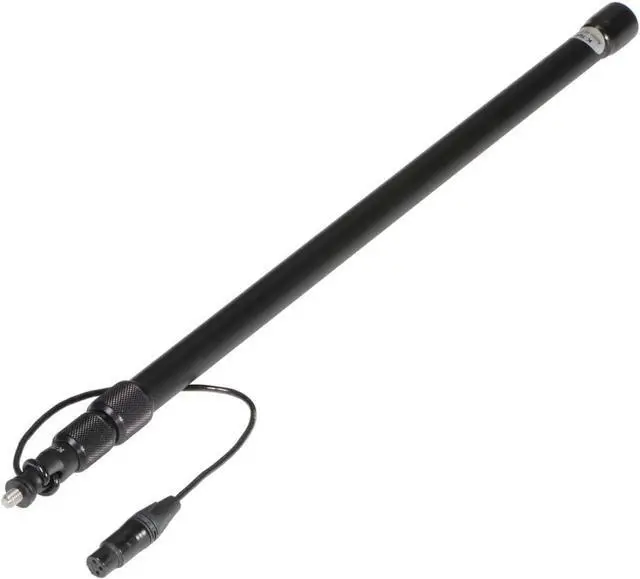 Main image of K-Tek 2'.4" to 5'.9" 3-Section Aluminum Avalon Series Boom Pole with Internal Coiled Cable, Nuetrik Female XLR with Swit, Bottom Exit