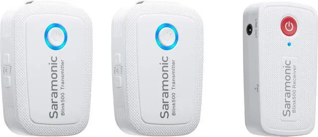Main image of Saramonic Ultracompact 2.4 GHz 2-Person Wireless Clip-On Mic System w/Lavs for Cameras & Mobile (Blink 500 B2), White,2X TX - TRS/TRRS, BLINK500B2W