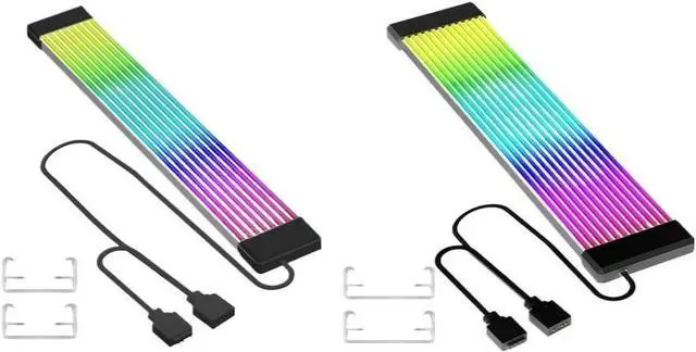 Alt view image 2 of 5 - KUNSR 5V 3Pin PC ARGB GPU Cable 24Pin PSU RGB Cable Extensions Flexible L*/ED Strip Light DIY Kit for Computer Power Supply(Red)