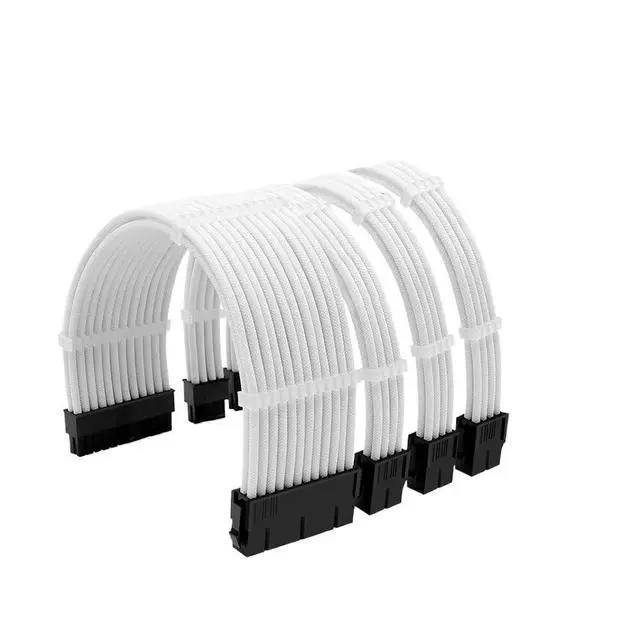 Alt view image 2 of 5 - KUNSR 300mm PSU Extension Cable 18AWG Power Cord 4 Kit Motherboard ATX 24Pin GPU PCI-E 8Pin CPU EPS(White)