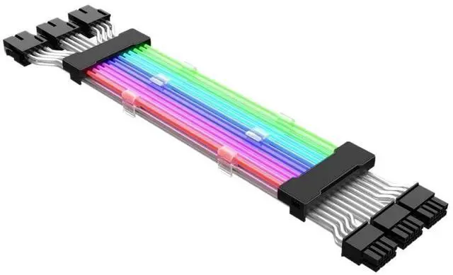 Main image of KUNSR RGB Extension Cables Fan ARGBPower Extesion Cable Kit for Motherboard ATX 24Pin PCI-E GPU 8Pin(Graphics Card Three)