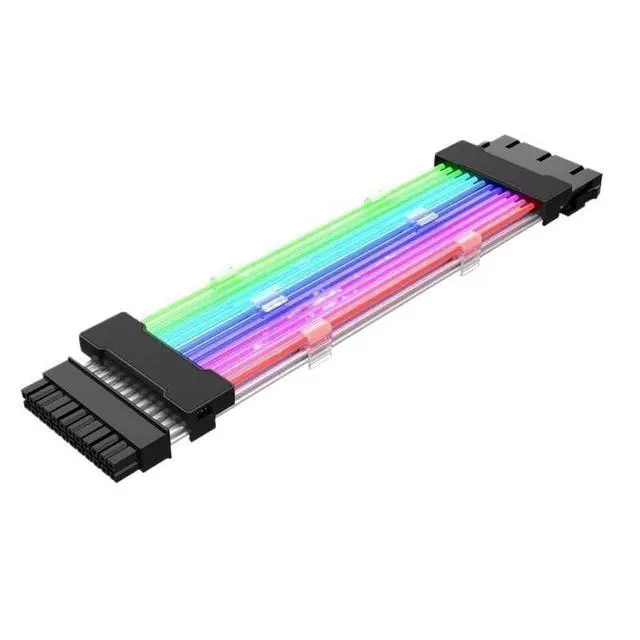 Alt view image 2 of 7 - KUNSR RGB Extension Cables Fan ARGBPower Extesion Cable Kit for Motherboard ATX 24Pin PCI-E GPU 8Pin(Graphics Card Three)