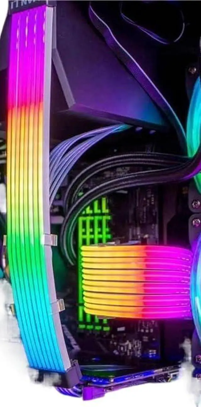 Alt view image 4 of 7 - KUNSR RGB Extension Cables Fan ARGBPower Extesion Cable Kit for Motherboard ATX 24Pin PCI-E GPU 8Pin(Graphics Card Three)