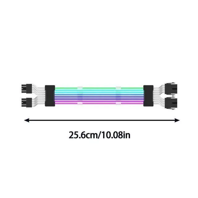 Alt view image 7 of 7 - KUNSR RGB Extension Cables Fan ARGBPower Extesion Cable Kit for Motherboard ATX 24Pin PCI-E GPU 8Pin(Graphics Card Three)