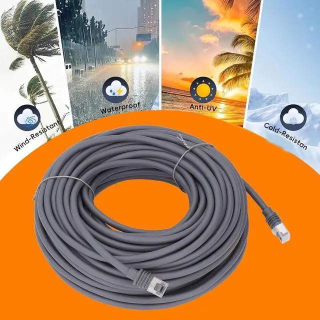 Alt view image 3 of 7 - Starlink Cable, Rectangular Satellite Replacement Cable for Gen 3 Extension Cord Outdoor Waterproof High Speed Cat6 46m 151ft