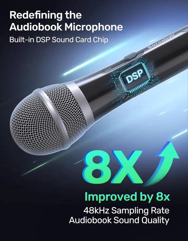 Alt view image 4 of 7 - Mic for Audiobook Recording, USB/XLR Dynamic Microphone, Noise-Canceling Handheld, Studio Mic Kit with Volume Control, Pop Filter, Ideal for Audiobook Recording, Narration, and Voice-Over Work