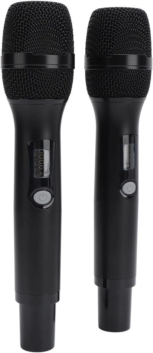 Alt view image 2 of 7 - Microphone, Rechargeable Dual Microphones Karaoke Cordless Mic with Receiver for Karaoke Singing Speech Church Compatible with Smartphone Laptop