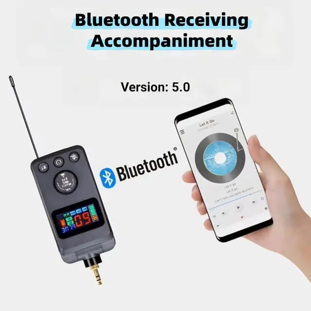 Alt view image 5 of 7 - Microphone, Rechargeable Dual Microphones Karaoke Cordless Mic with Receiver for Karaoke Singing Speech Church Compatible with Smartphone Laptop