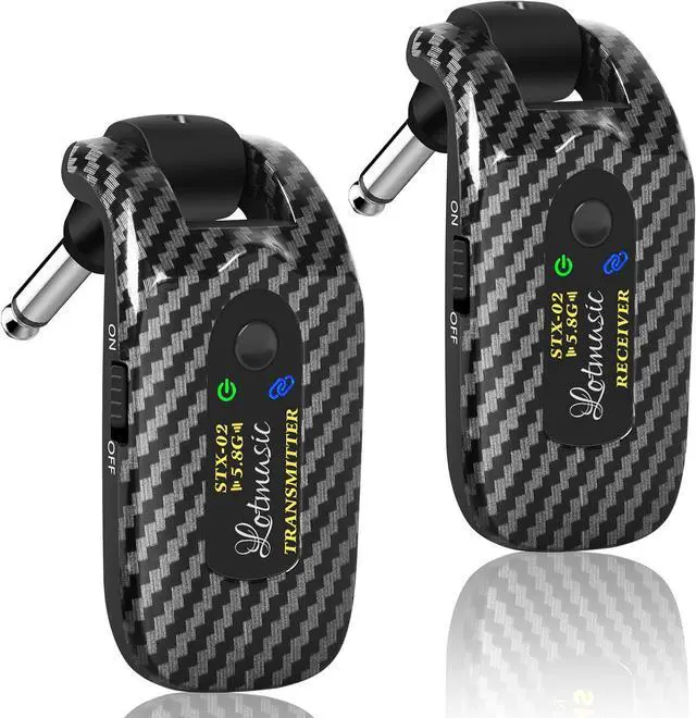 Main image of 5.8GHZ Wireless Guitar System, Rechargeable Digital Wireless Guitar Transmitter Receiver with 6 Channels and Long Battery Endurance for Electric Guitar Bass.