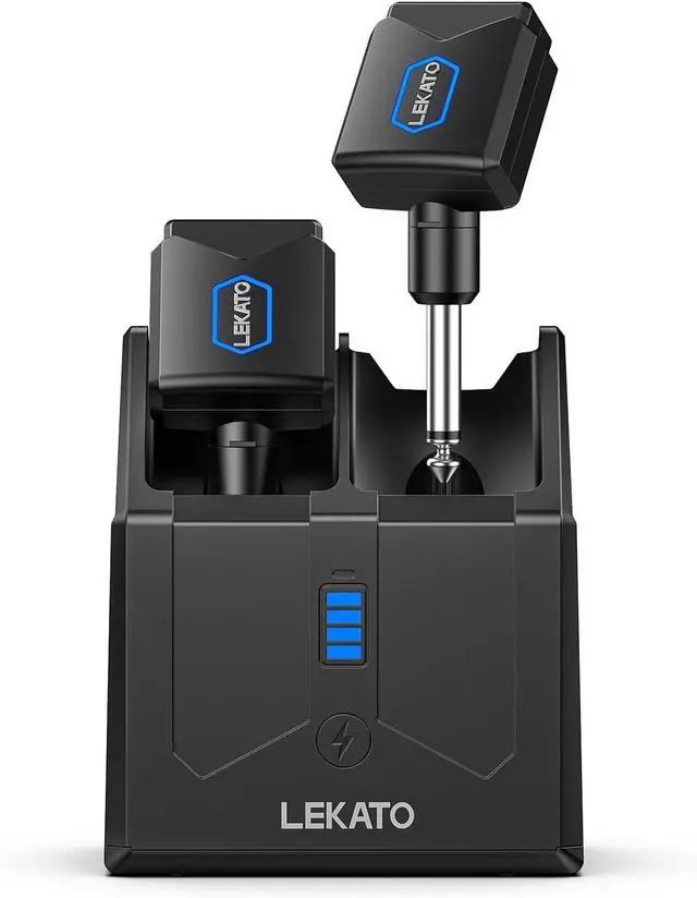 Main image of LEKATO 5.8GHz Guitar Wireless System with Charging Case, Audio Wireless Guitar System with 4 Signal Channels Rechargeable Wireless Guitar Transmitter Receiver for Electric Guitar Bass Instruments