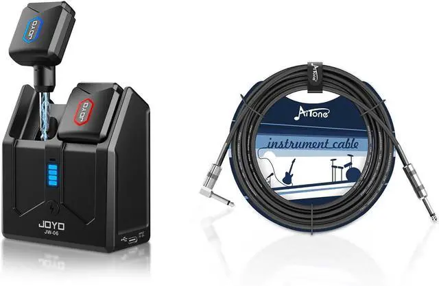Main image of 5.8Ghz Wireless Guitar Transmitter Receiver Bundle with AITONE 15 feet Instrument Cable