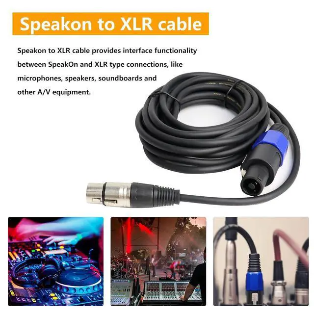 Alt view image 7 of 7 - 30 Feet Pack of 2 Speakon to XLR Cables - 2 PCS 3 Pole XLR Female to SpeakOn Male Cable - Twist Lock 3 Pin Microphone to Loudspeaker PA DJ Audio Wire (30Ft, 2 Packs)