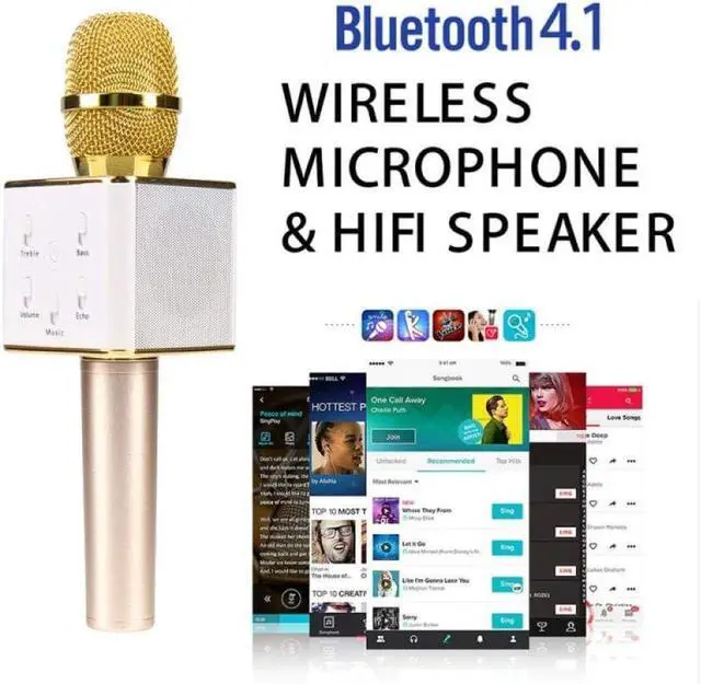 Alt view image 6 of 7 - Microphone Newest High Qulity for Q7 Handheled Ktv Karaoke Microphone Mic Speaker for Phone Pc