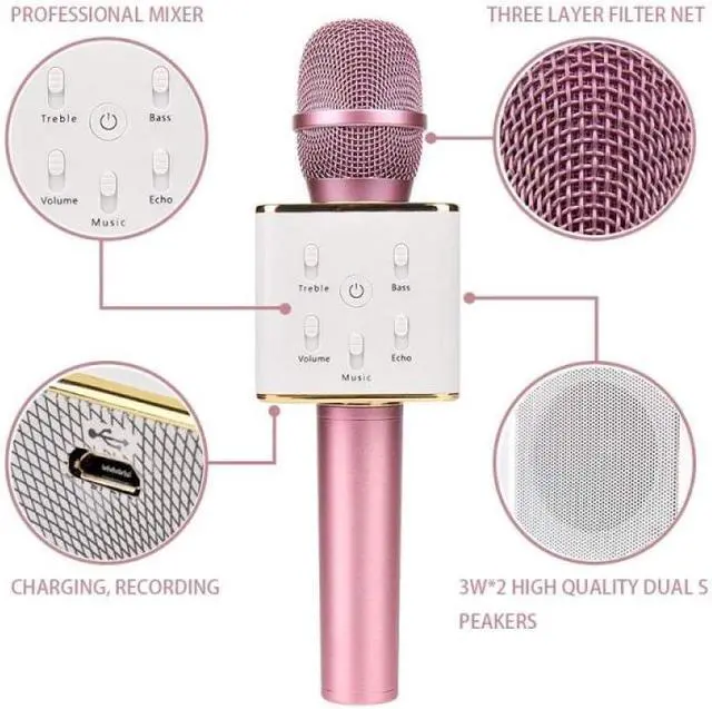 Alt view image 7 of 7 - Microphone Newest High Qulity for Q7 Handheled Ktv Karaoke Microphone Mic Speaker for Phone Pc