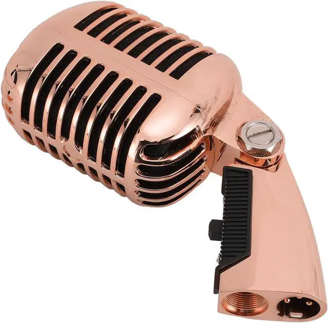 Alt view image 7 of 7 - Bewinner Retro Dynamic Vocal Microphone - Professional Classic Microphone with Self Tensioning Rack, Old Vintage Cardioid Mic for Live Performance Karaoke (Rose Gold)