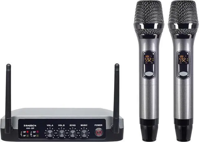 Main image of UHF Handheld Wireless Microphone System with Echo Cordless Mic Box with Receiver Metal for Singing Speech Meeting Church Wedding, 280FT