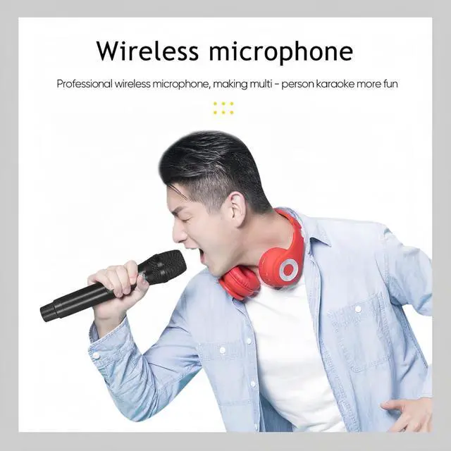 Alt view image 7 of 7 - W IN-MIX UHF Wireless Microphones System with 4 Cordless Handheld and 4 Headset/Lavalier Lapel Mics, Bodypack Transmitter, Receiver, 165ft Range for Singing Karaoke Church Party