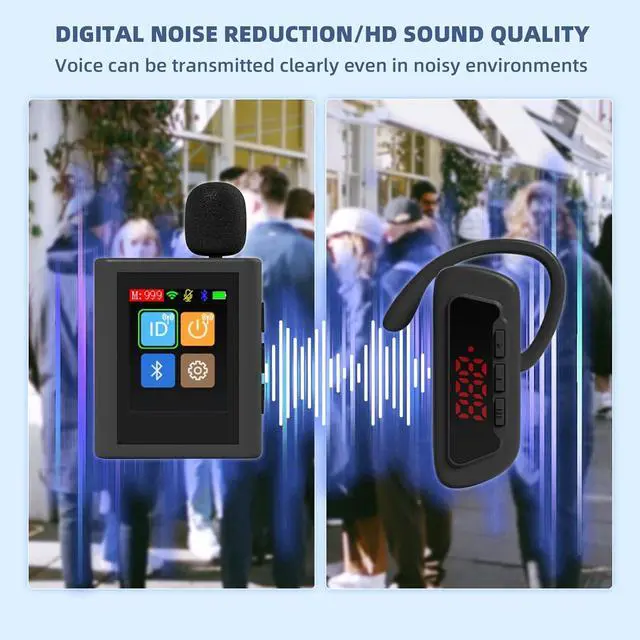 Alt view image 5 of 7 - Wireless Tour Guide System, 140m Range, Clear Sound Quality, Voice Audio Transmission for Factory School Training Teaching Church(1 Transmitter & 10 Receivers)