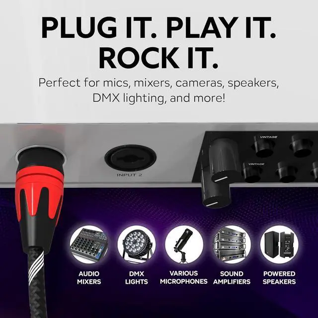 Alt view image 7 of 7 - XLR Cables  6-Pack 10ft Professional Microphone Cables with Multicolored Tips  Hi-Fi Sound  3-Pin Male to Female XLR Microphone Cable Set  Oxygen-Free Copper Wiring - Durable Braided Jacket