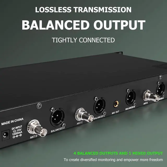 Alt view image 4 of 7 - Wireless Microphone System, 4-Channel Cordless Mic Set with Handheld/Bodypack/Headset/Lapel, Metal Build, Fixed Frequency, 400ft Coverage, Ideal for Karaoke/Party/Wedding/Concert