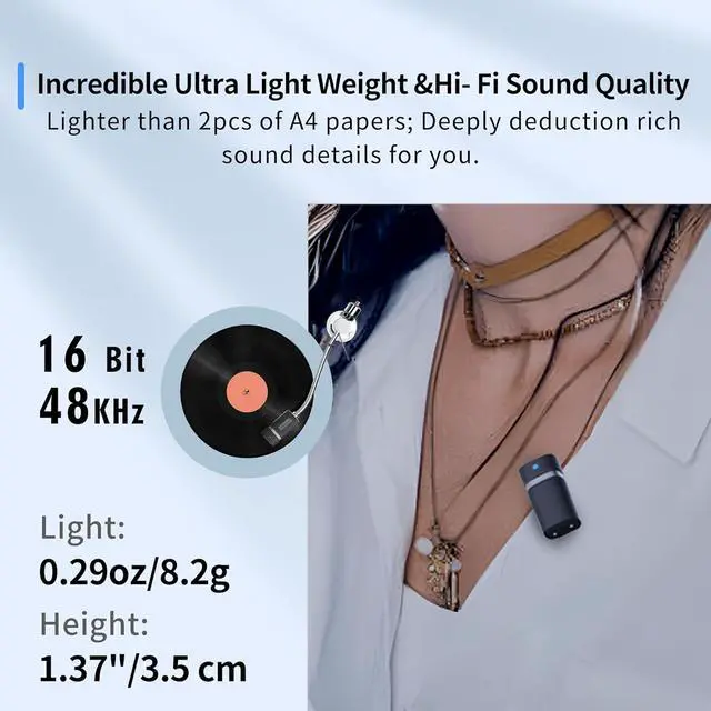 Alt view image 5 of 6 - Pro Wireless Lavalier Microphone for iPhone Android Camera - Mini Lapel Mic with Noise Cancelling - Clip-On Mics with Charging Case for YouTube Tiktok Live Stream Video Recording (PRO)