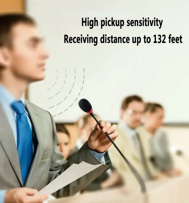 Alt view image 2 of 6 - Wireless Gooseneck Microphone for Desktop Conferencing,USB Receiver Distance up to 132 Feet,Plug-and-Play,Compatible with a Variety of System Software,Suitable for Skype,YouTube,Streaming