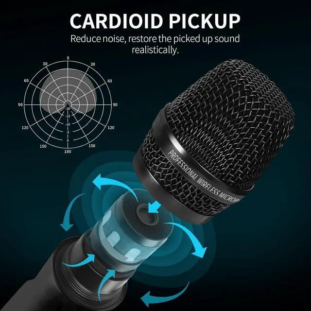 Alt view image 3 of 7 - XTUGA MT8 UHF 8 Channel Wireless Microphone System, 230ft Range, 8 Handheld Wireless Mic Dynamic for Singing, Karaoke, Church, Wedding, Fixed Frequencies