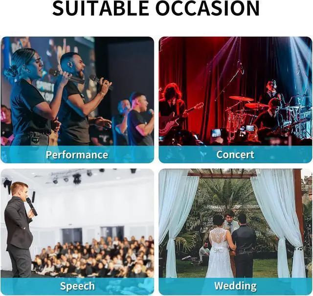 Alt view image 7 of 7 - XTUGA MT8 UHF 8 Channel Wireless Microphone System, 230ft Range, 8 Handheld Wireless Mic Dynamic for Singing, Karaoke, Church, Wedding, Fixed Frequencies