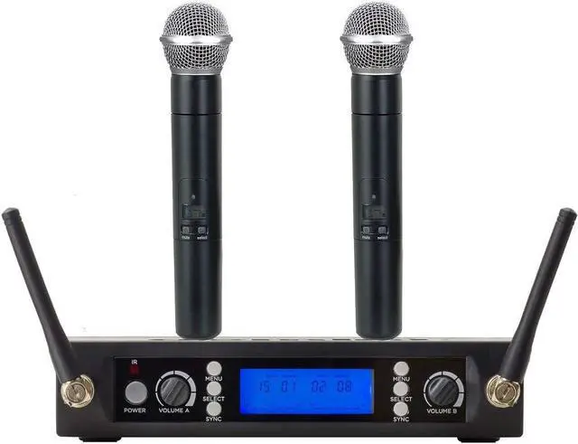 Main image of 3200 Wireless Microphone System UHF Dual Handheld mic Stage Live Performance Vocal Karaoke Conference DJ FCC Compliance