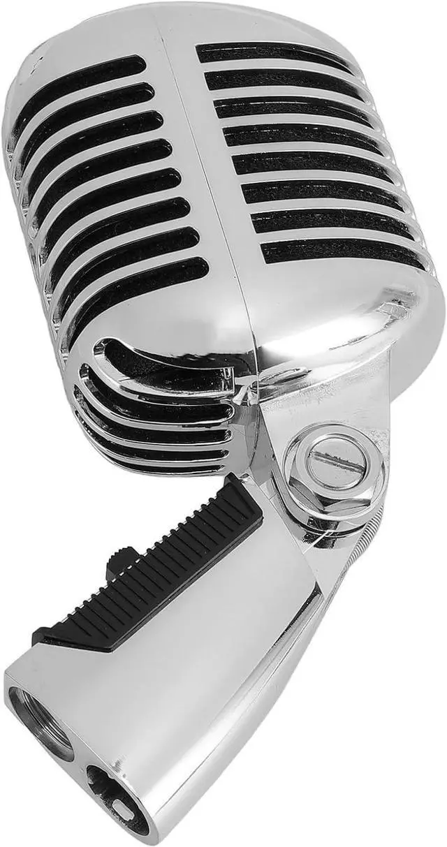Main image of Vintage Microphone Retro Microphone Classic Dynamic Microphone Vocal Microphone with XLR Cable (Silver)