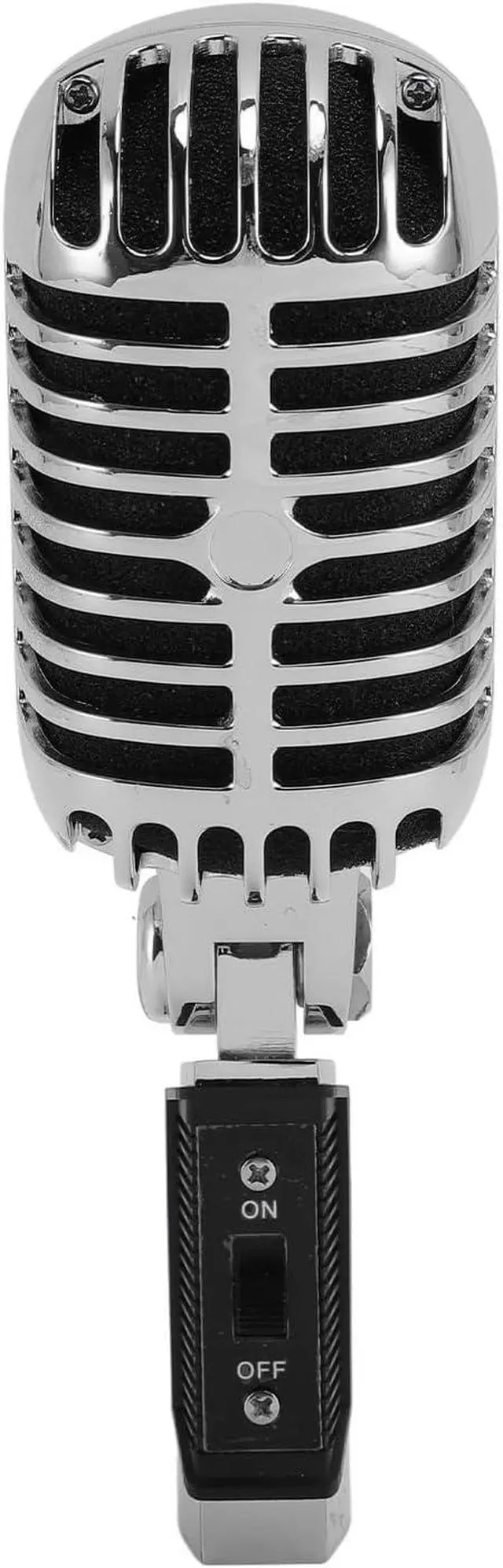 Alt view image 3 of 7 - Vintage Microphone Retro Microphone Classic Dynamic Microphone Vocal Microphone with XLR Cable (Silver)