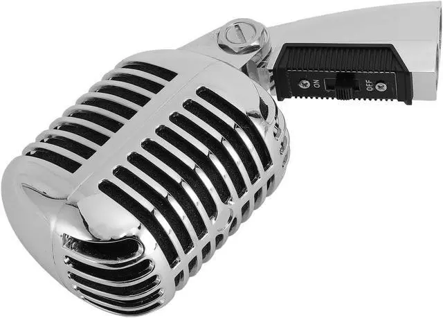 Alt view image 2 of 7 - Vintage Microphone Retro Microphone Classic Dynamic Microphone Vocal Microphone with XLR Cable (Silver)