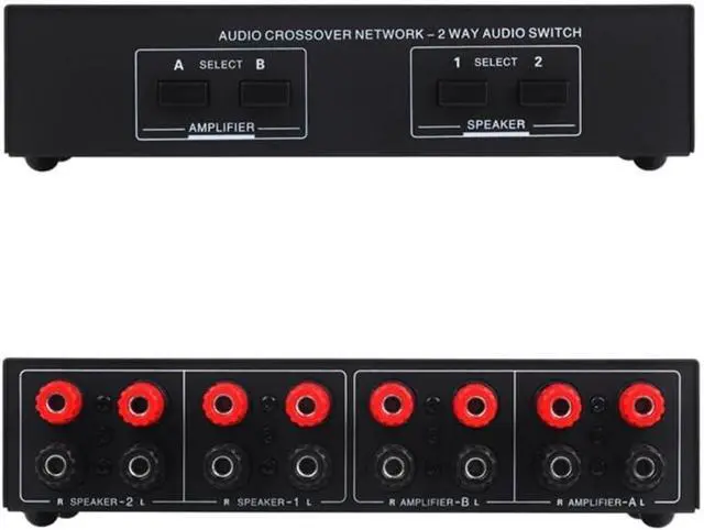 Alt view image 2 of 7 - 2 in 2 Out Passive Power Amplifier Speaker Selector Selection Switch 200W Each