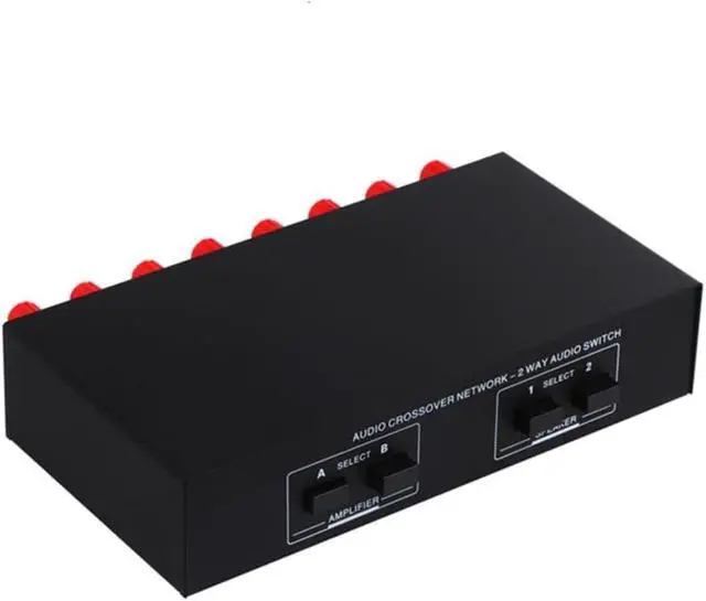 Alt view image 6 of 7 - 2 in 2 Out Passive Power Amplifier Speaker Selector Selection Switch 200W Each