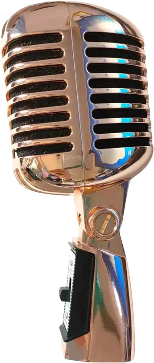 Alt view image 5 of 7 - Vintage Dynamic Vocal Microphone Antique Nostalgic Metal Appearance for Stage Performances and Singing