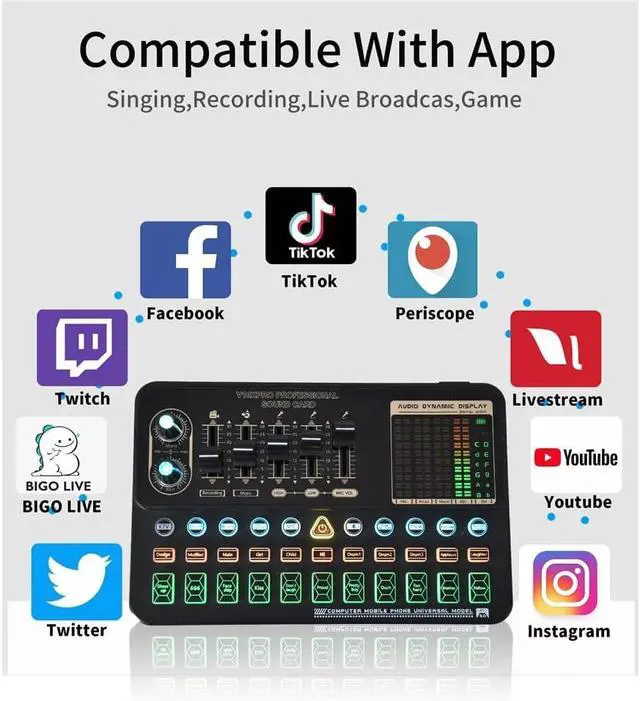 Alt view image 4 of 7 - Condenser Microphone Set Professional Studio Microphone Live Sound Card Wireless Adjustable Microphone (Blue V10xpro)