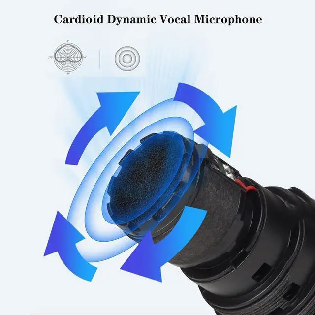 Alt view image 4 of 7 - Microphone UHF Rechargeable Wireless Microphone System Karaoke Microphone Wireless Mic with Receiver Box Professional Cardioid Dynamic Handheld Microphone Handheld Microphone