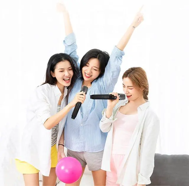 Alt view image 7 of 7 - Microphone UHF Rechargeable Wireless Microphone System Karaoke Microphone Wireless Mic with Receiver Box Professional Cardioid Dynamic Handheld Microphone Handheld Microphone