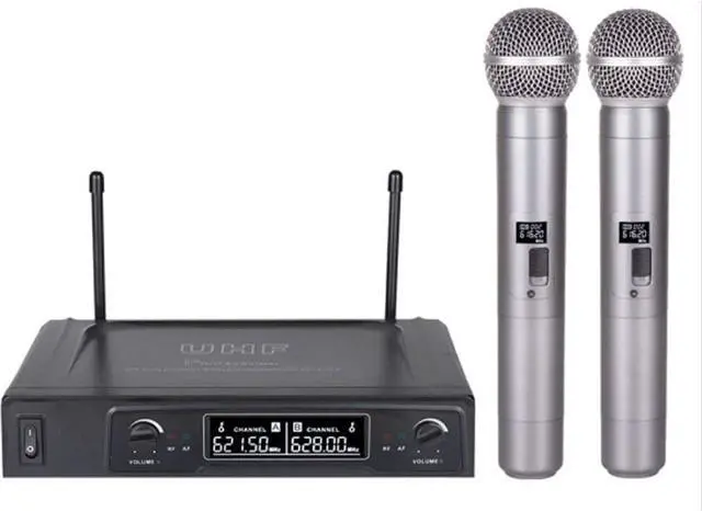 Main image of Wireless Microphone, UHF Professional Handheld Dynamic Microphone System with 2 Mics and Receiver, Home KTV Sets for Karaoke, Meeting, Stage, Outdoor Events