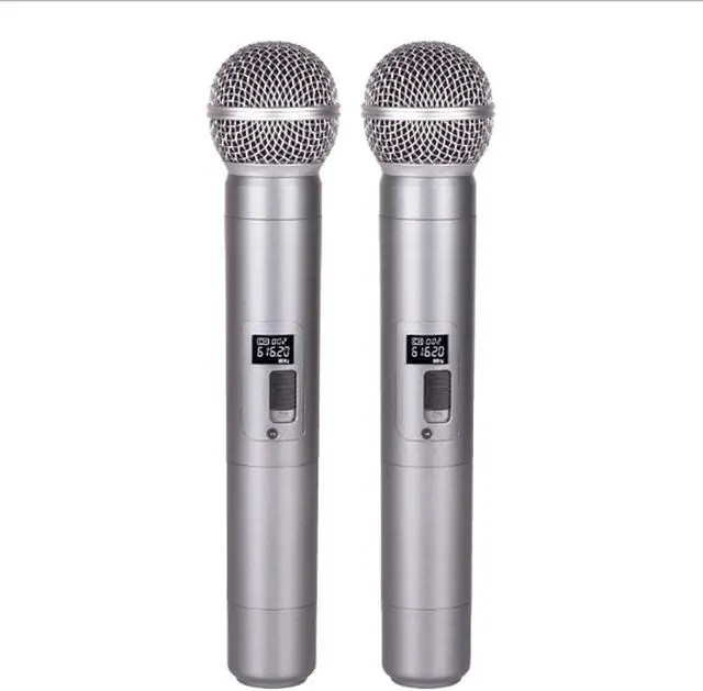 Alt view image 2 of 7 - Wireless Microphone, UHF Professional Handheld Dynamic Microphone System with 2 Mics and Receiver, Home KTV Sets for Karaoke, Meeting, Stage, Outdoor Events