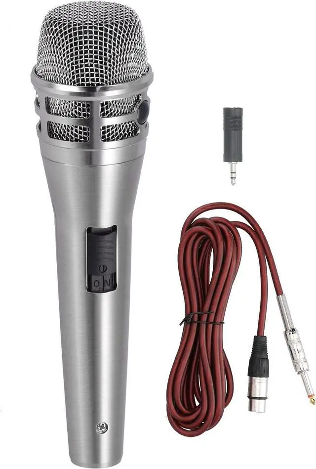 Main image of mic Cardioid Phone, Wired Handheld Mic for Karaoke Singing, phoneh Head Pickup for Home oor S Speech, Includes (Silver)