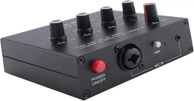 Alt view image 7 of 7 - Microphone Preamplifier with DC and 6.5mm, MIC-60 3-Band Equalizer Balanced Mic Preamp