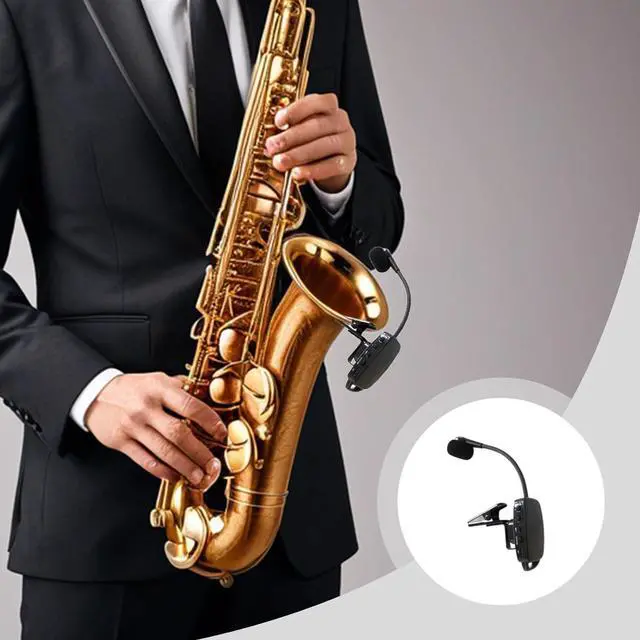 Alt view image 2 of 5 - Digital Transmission Wireless Saxophone Mic, 164Ft Range, Universal Clip-On Pickup System For Brass & Wind Instruments