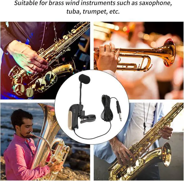 Alt view image 3 of 7 - Saxophone Microphone On, Condenser Mic for Brass Wind Instruments, Wired Saxophone Microphone with 6 Meter Line, 907mm. Condenser Microphone for Saxophone