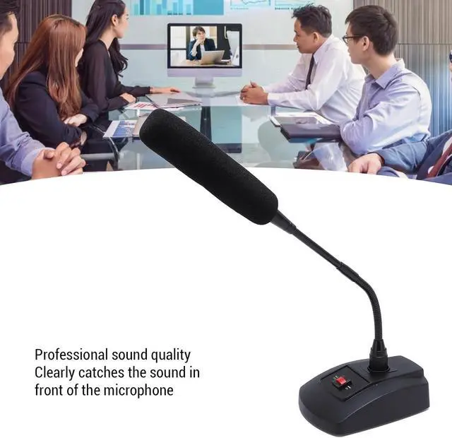 Alt view image 6 of 7 - Gooseneck Condenser Microphone, XLR Desktop Mic, Cardioid Pickup Pattern for Clear Sound, Gooseneck with Foam Windscreen, Ideal for Lectures Meetings Conferences
