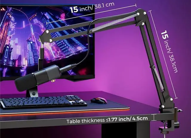 Alt view image 6 of 7 - A Practical Condenser Microphone with A Cantilever and Adjustable Kit, Suitable for Streaming Game Recording(AM25X XLR/USB Mic with Desk Stand)