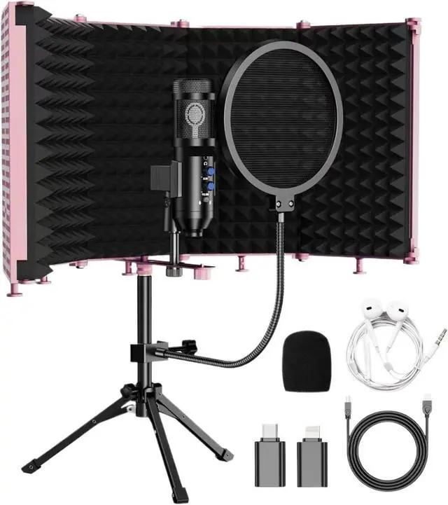 Alt view image 2 of 7 - Practical Studio Microphone with Adjustable Kit, Suitable for Podcasts and Singing(Black)