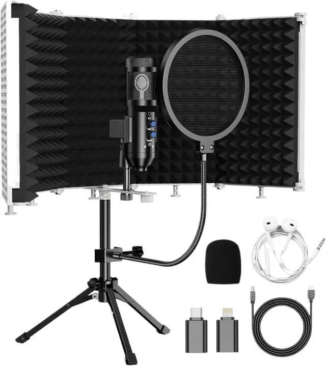 Alt view image 3 of 7 - Practical Studio Microphone with Adjustable Kit, Suitable for Podcasts and Singing(Black)