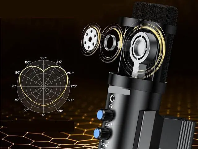 Alt view image 4 of 7 - Practical Studio Microphone with Adjustable Kit, Suitable for Podcasts and Singing(Black)